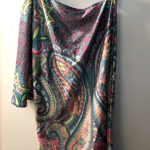 One shoulder paisley “hippie stile” dress